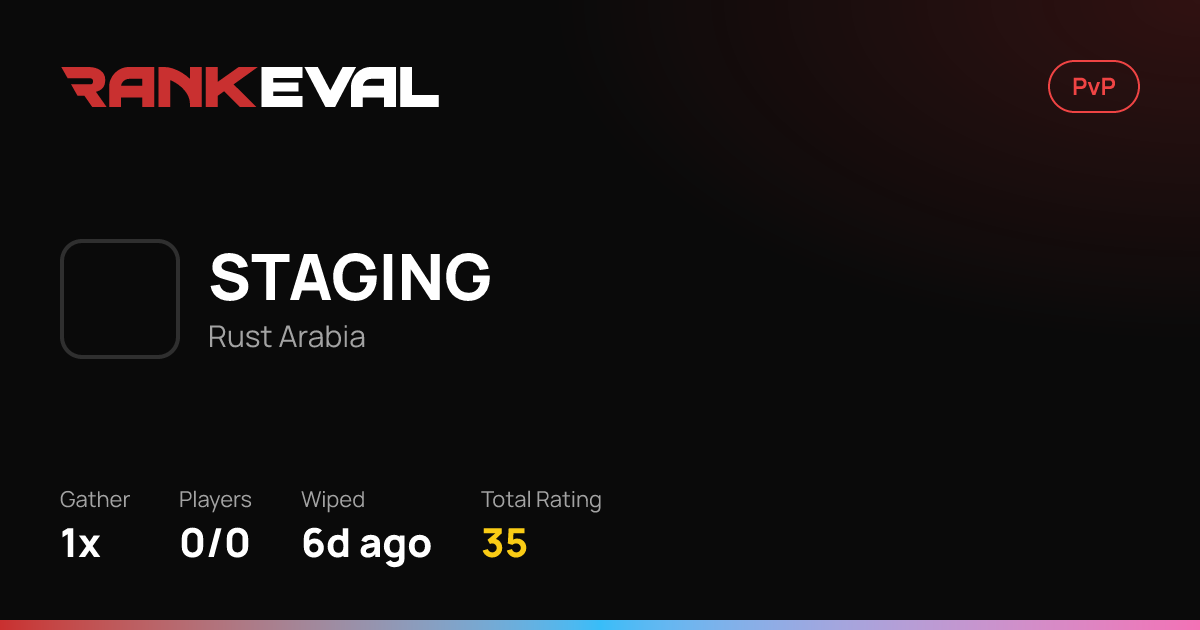 STAGING – Server Leaderboards | Rust Arabia
