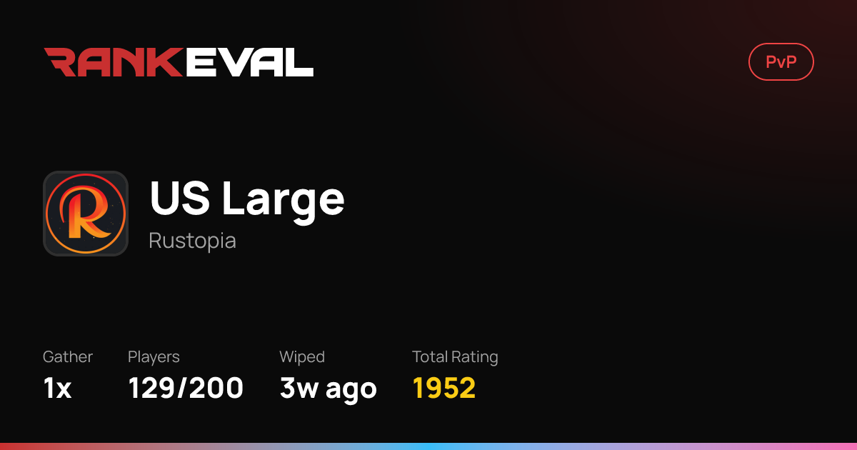 US Large – Server Leaderboards | Rustopia
