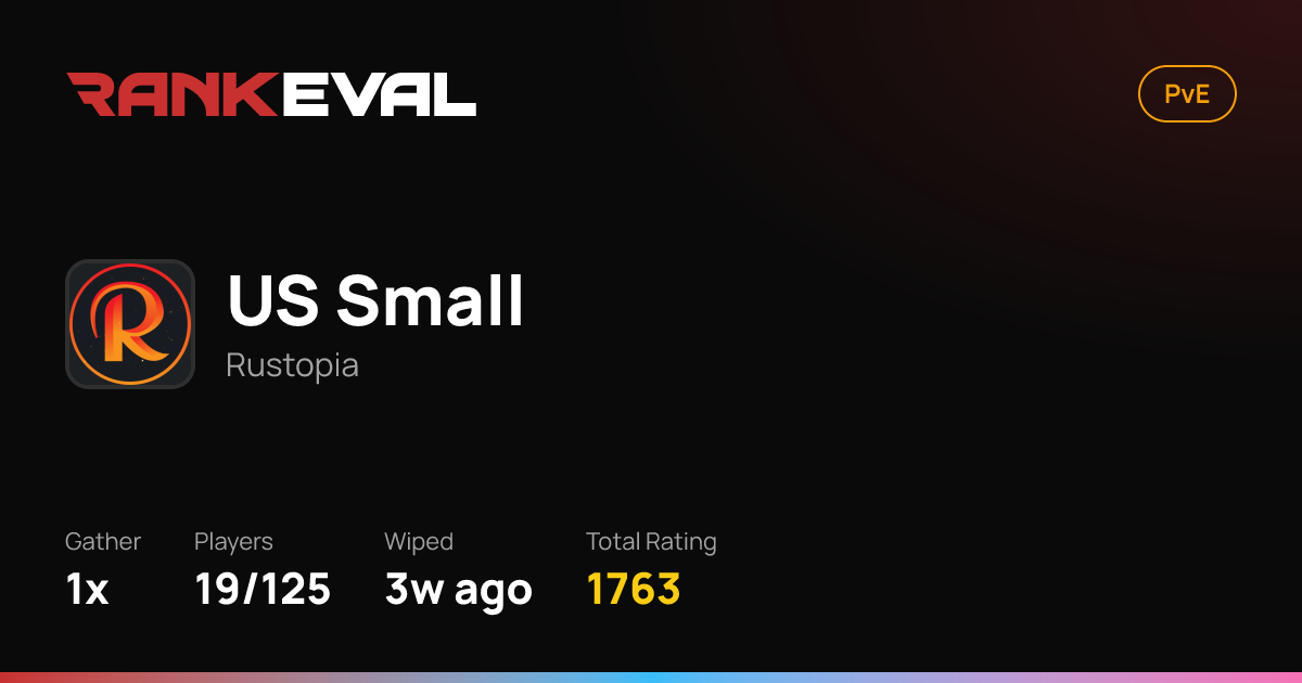 US Small – Server Leaderboards | Rustopia