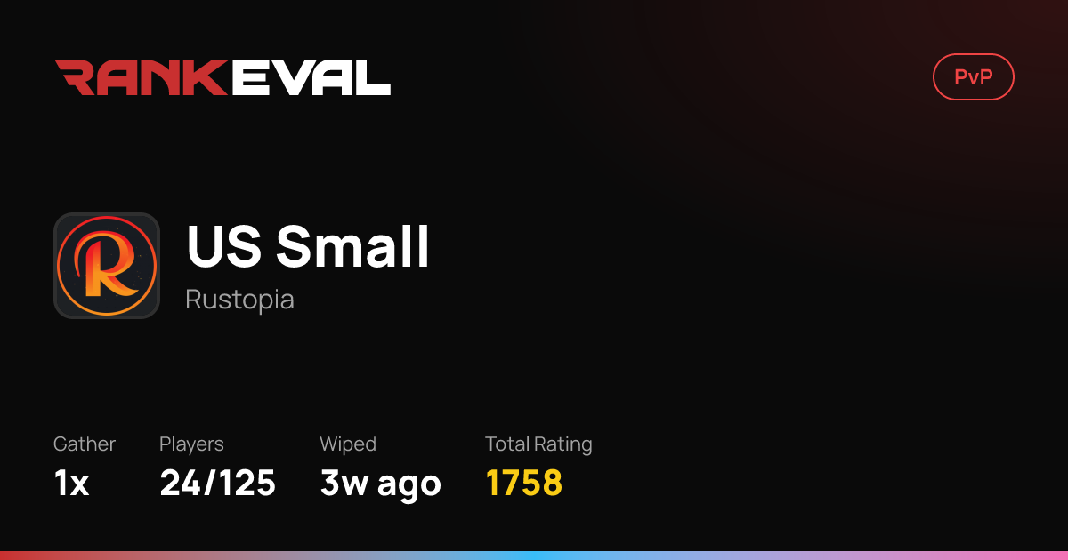 US Small – Server Leaderboards | Rustopia